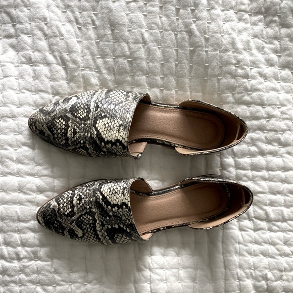 Catherine Malandrino Alaney Snakeskin Print D'orsay Flats Size 7 - Picture 3 of 6